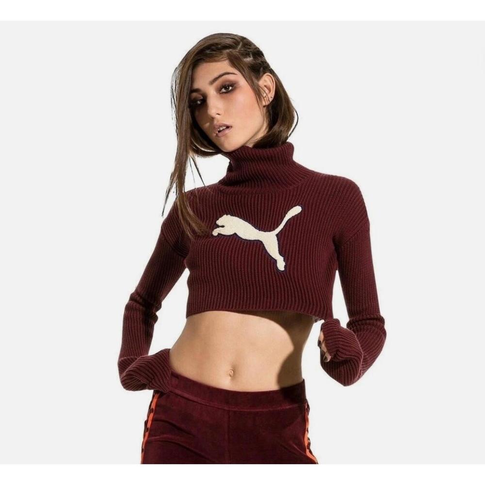 Fenty Puma By Rihanna Cropped Turtleneck Size S Burgundy